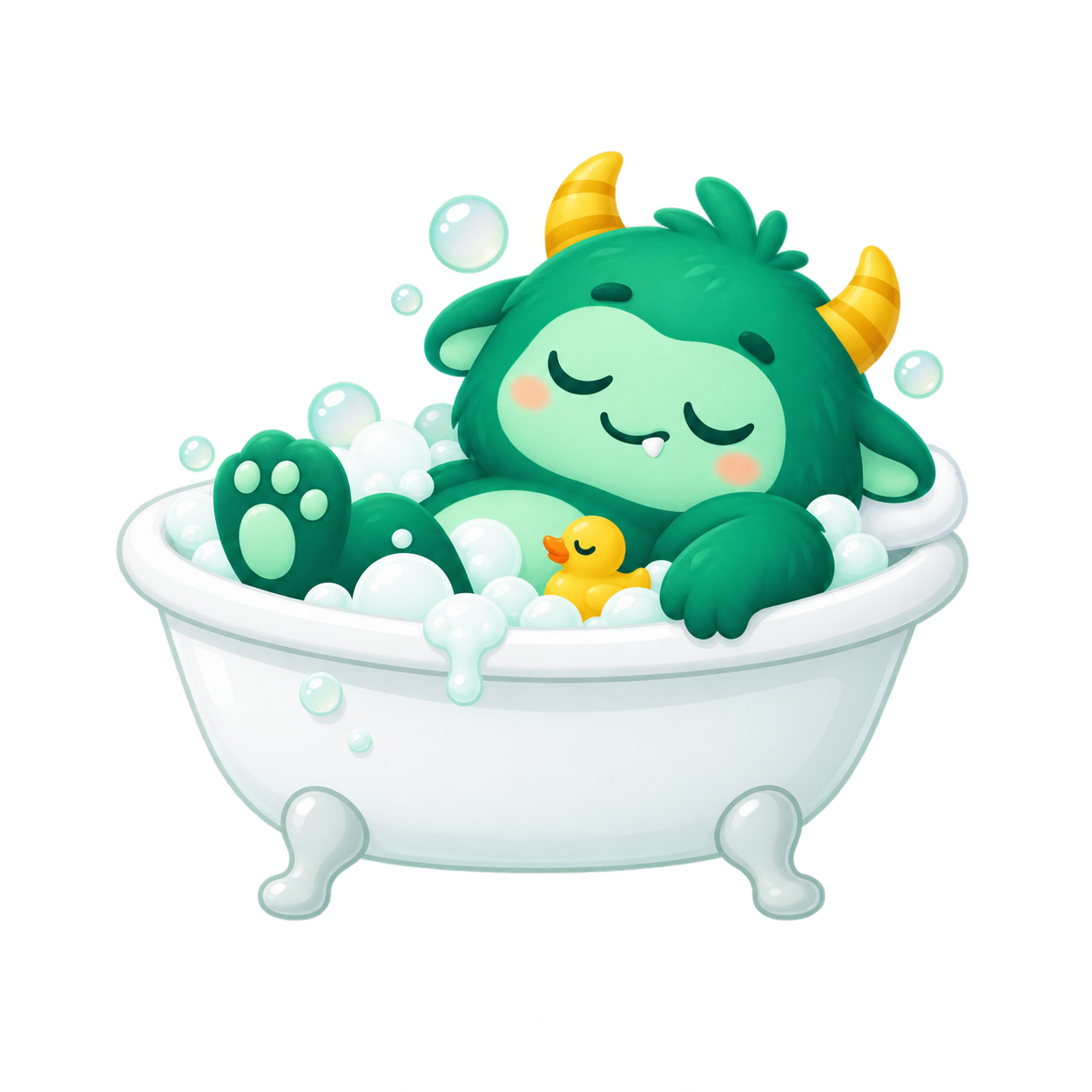 Monstruo dormido en una bañera